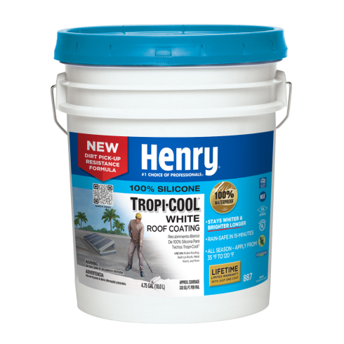 887 Tropi-Cool<sup>®</sup> 100% Silicone White Roof Coating